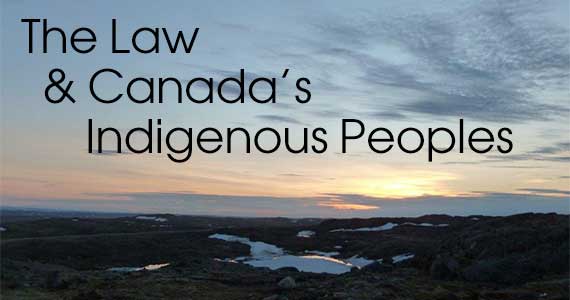 Cover banner: The Law and Canada's Indigenous Peoples: Iqaluit sunset