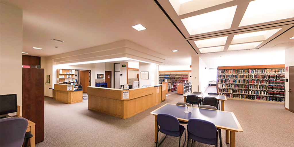 View inside the Edmonton location of Alberta Law Libraries at the Edmonton Courthouse.