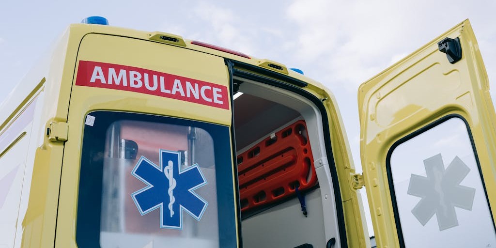 Ambulance with open door
